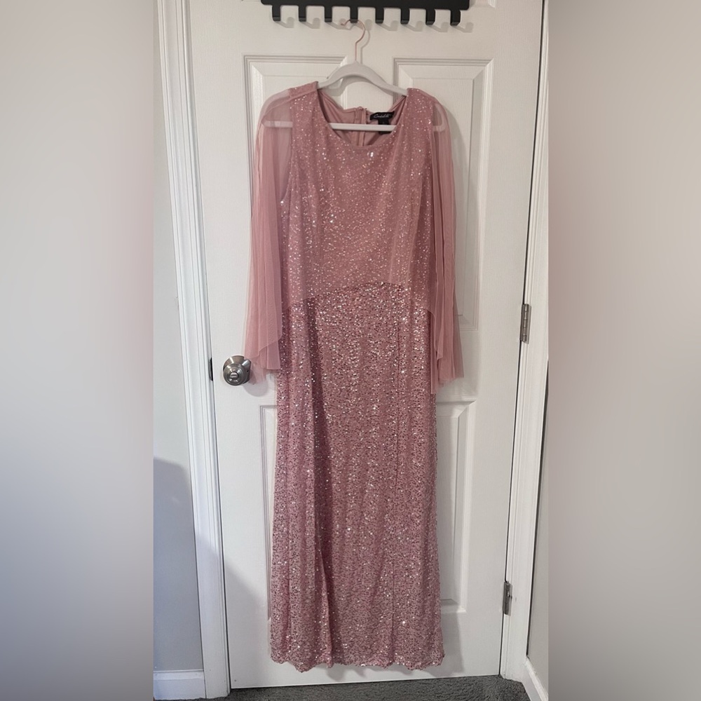 Long Pink sequin dress
